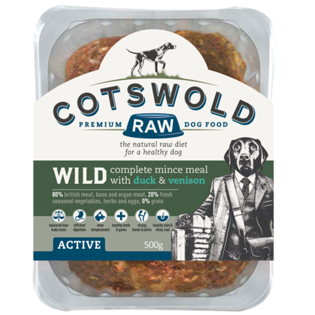 Cotswold RAW Active 80/20 Wild Range Mince with Duck & Venison - Complete - Thumper’s Pet Supplies