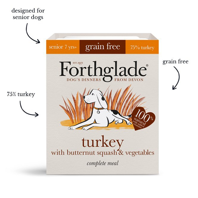 Forthglade Turkey with Butternut Squash & Vegetables Natural Wet Dog Food - Senior - Thumper’s Pet Supplies