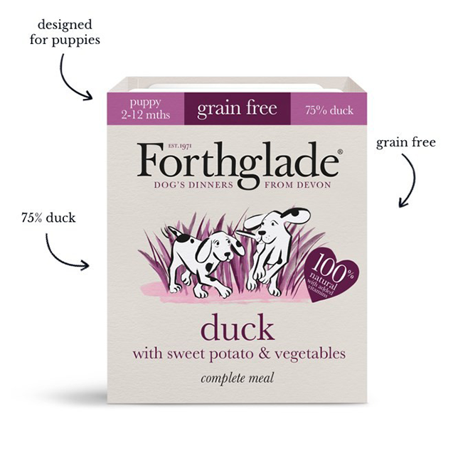 Forthglade Duck with Sweet Potato &amp; Vegetables Natural Wet Dog Food - Puppy - Thumper’s Pet Supplies