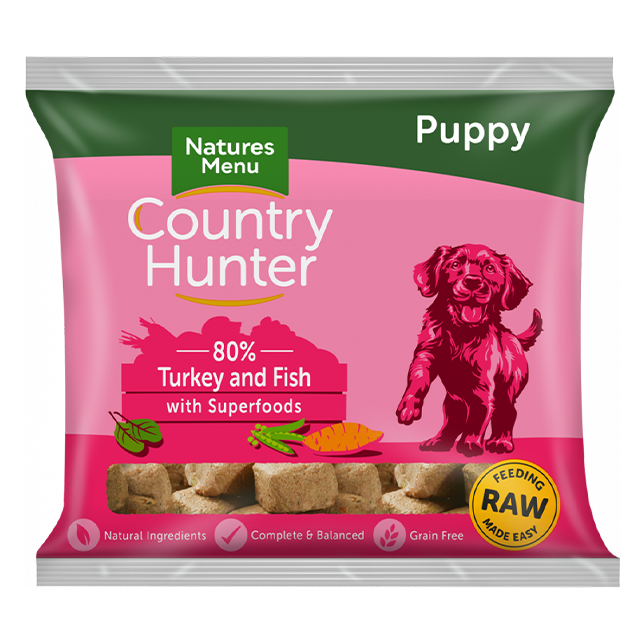 Country Hunter Raw Nuggets - Turkey &amp; Fish with Superfoods for Puppies - Thumper’s Pet Supplies