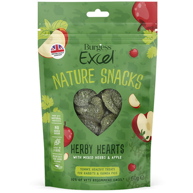 Burgess Excel Nature Snacks Herby Hearts - Thumper’s Pet Supplies