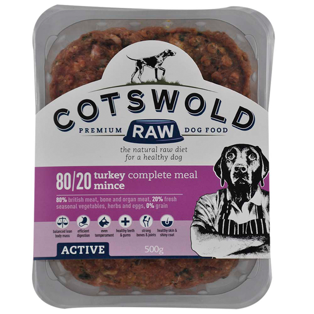 Cotswold RAW Active 80/20 Turkey Mince - Complete - Thumper’s Pet Supplies