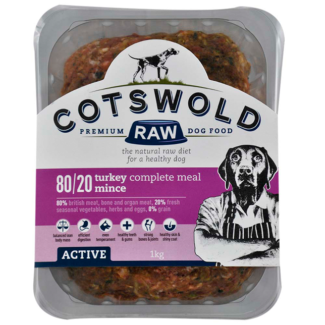 Cotswold RAW Active 80/20 Turkey Mince - Complete - Thumper’s Pet Supplies