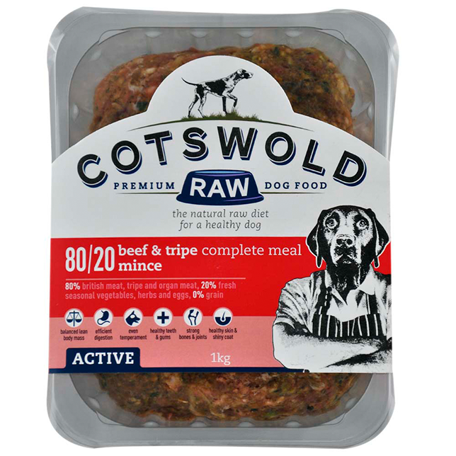 Cotswold RAW Active 80/20 Beef &amp; Tripe Mince - Complete - Thumper’s Pet Supplies