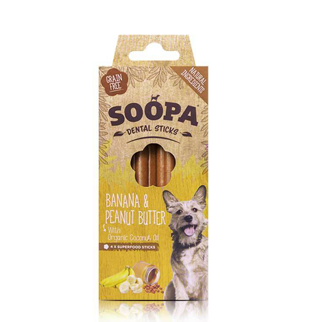 Soopa Dental Sticks Banana &amp; Peanut Butter - Thumper’s Pet Supplies