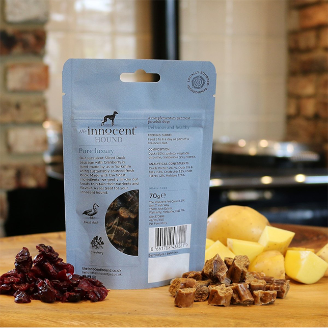 The Innocent Hound Sliced Duck Sausages with Cranberry - Thumper’s Pet Supplies